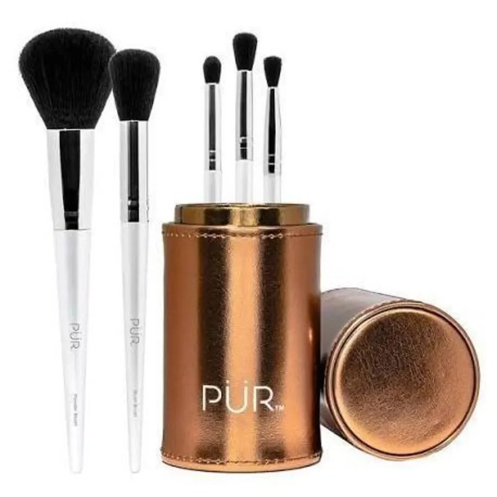 PÜR X Care.Org 5-Piece Cruelty Free Brush Set With Holder